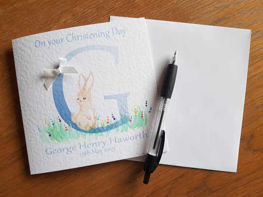 Personalised Boy Christening Card