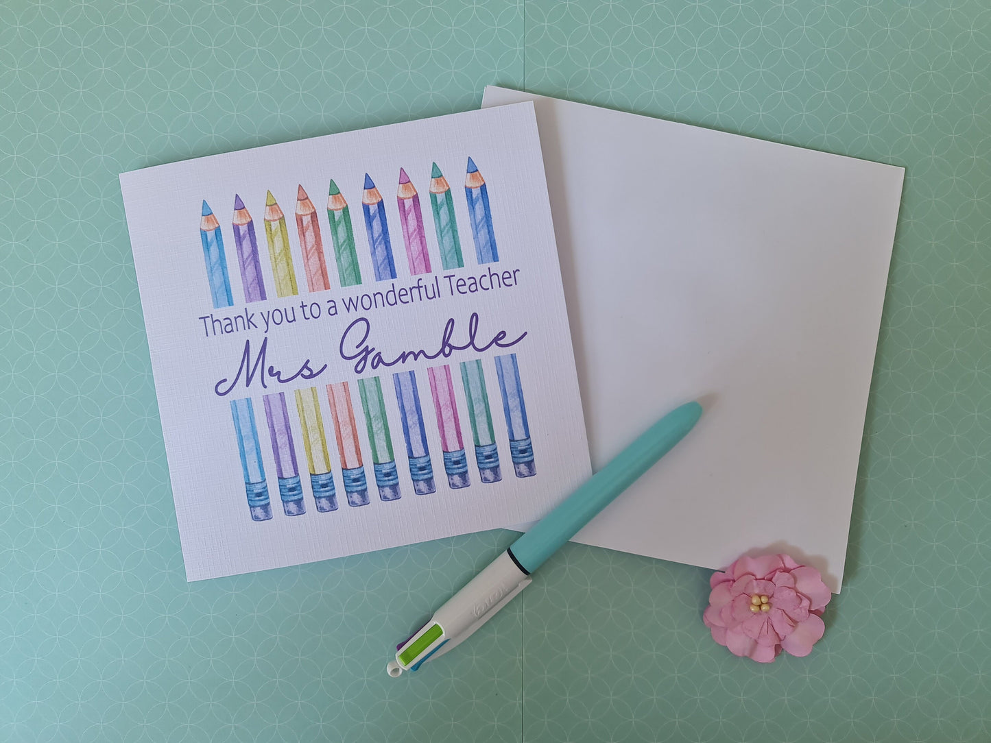 Personalised Teacher Thank You Card