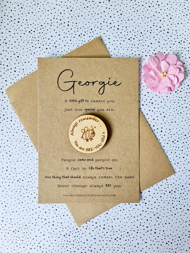 Personalised Wooden Motivational you are BEE-YOU-tiful Token Gift