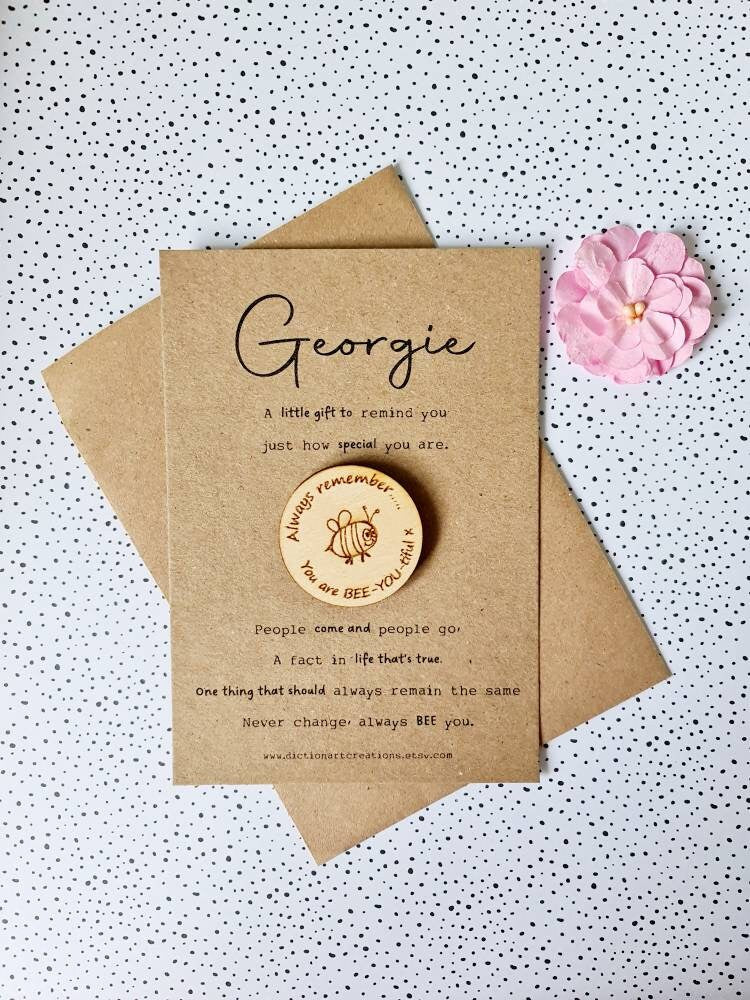 Personalised Wooden Motivational you are BEE-YOU-tiful Token Gift