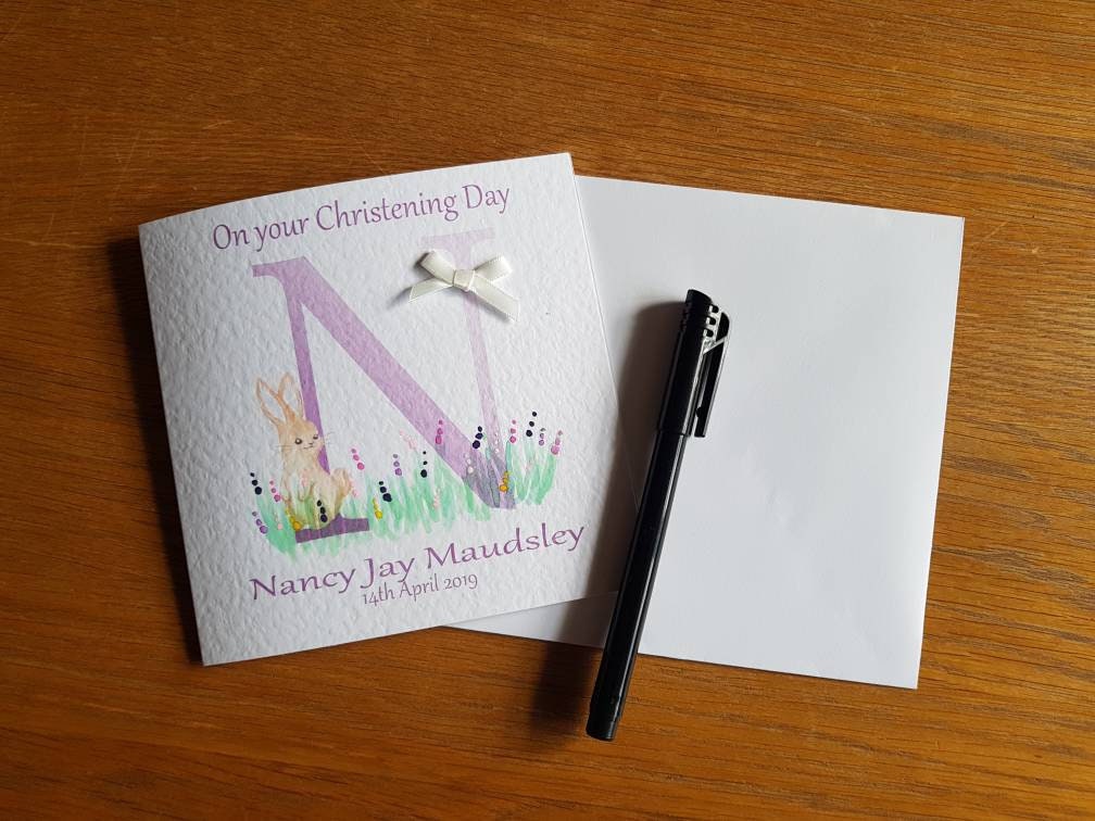 Personalised Girl Christening Card