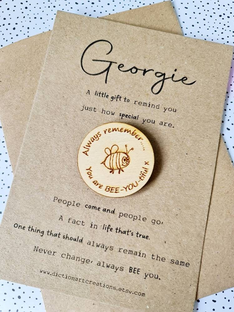 Personalised Wooden Motivational you are BEE-YOU-tiful Token Gift