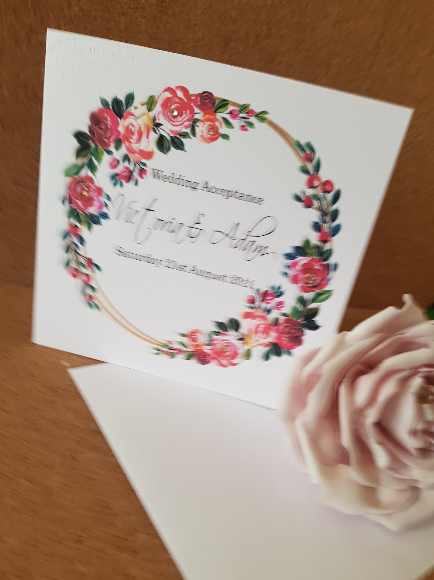 Personalised Wedding Acceptance/ RVSP Card