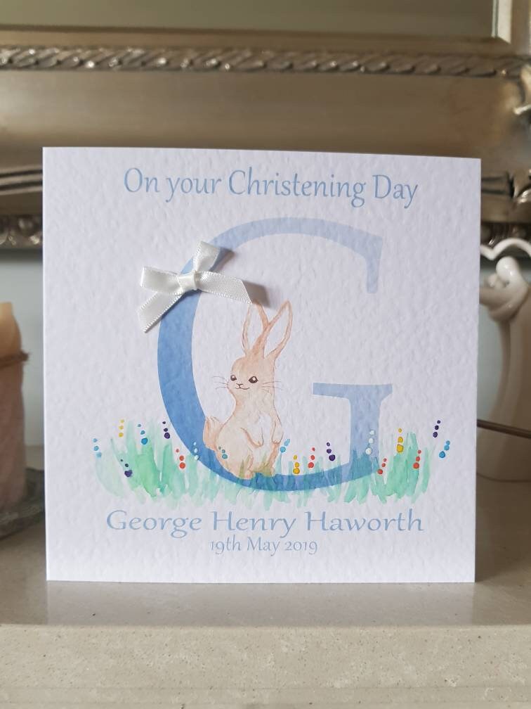 Personalised Boy Christening Card