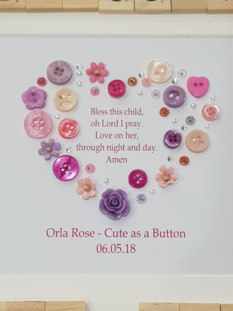 Personalised Christening Baby Frame