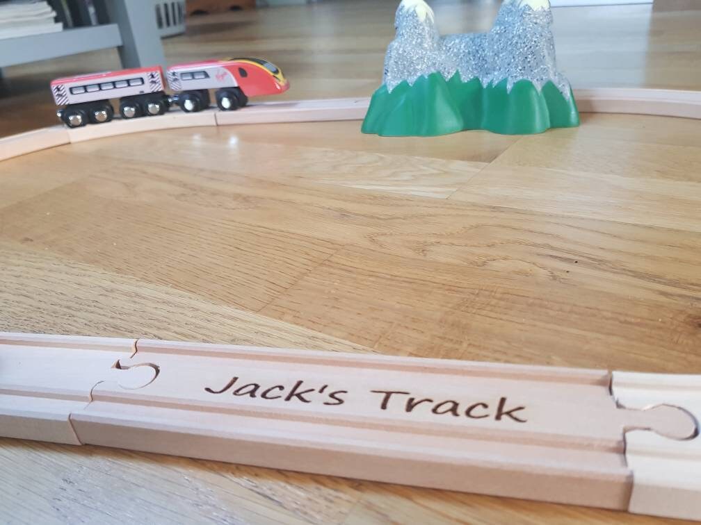Personalised Wooden Train Track Piece