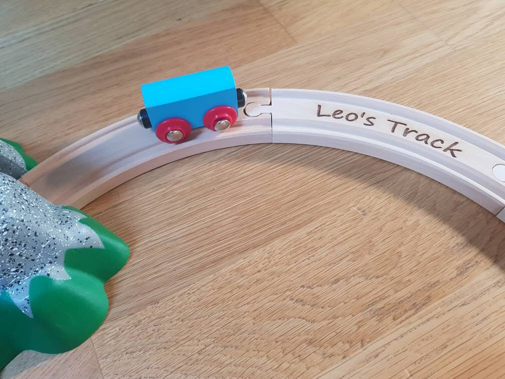 Personalised Wooden Train Track Piece