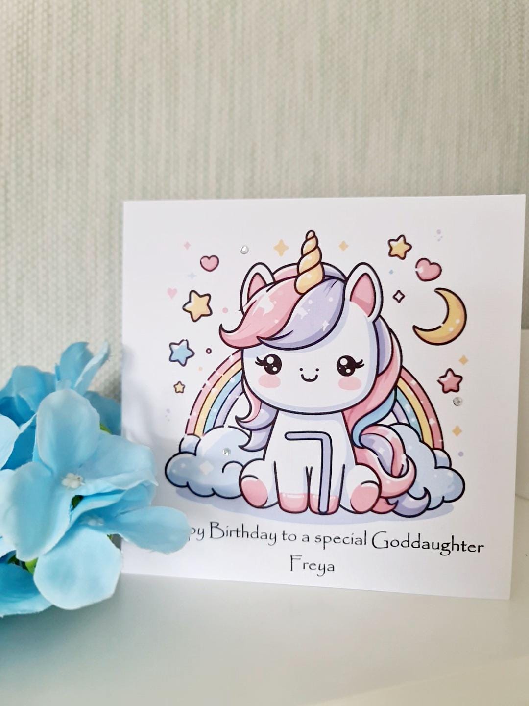 Personalised Unicorn Age Birthday Card