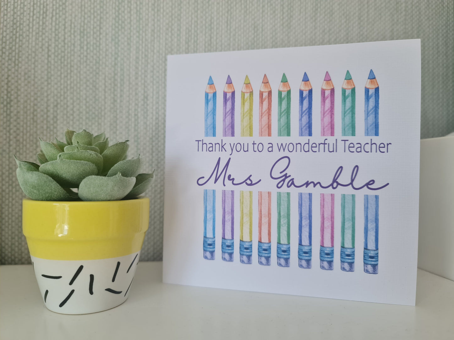 Personalised Teacher Thank You Card