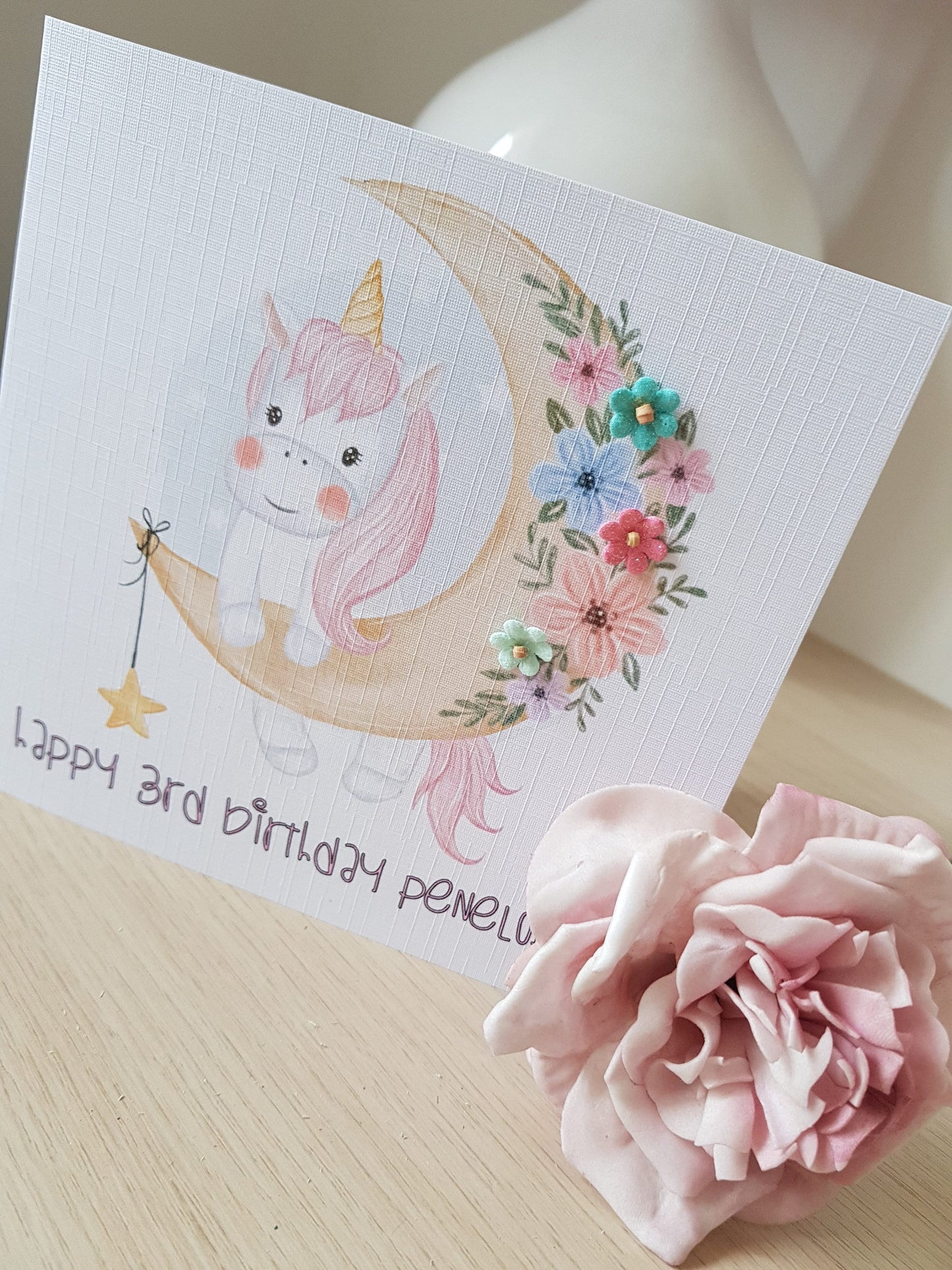 Personalised Unicorn Birthday Card