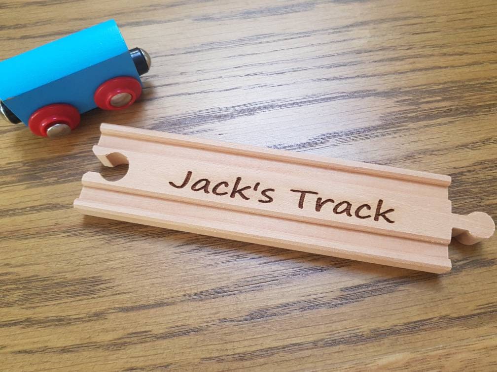 Personalised Wooden Train Track Piece