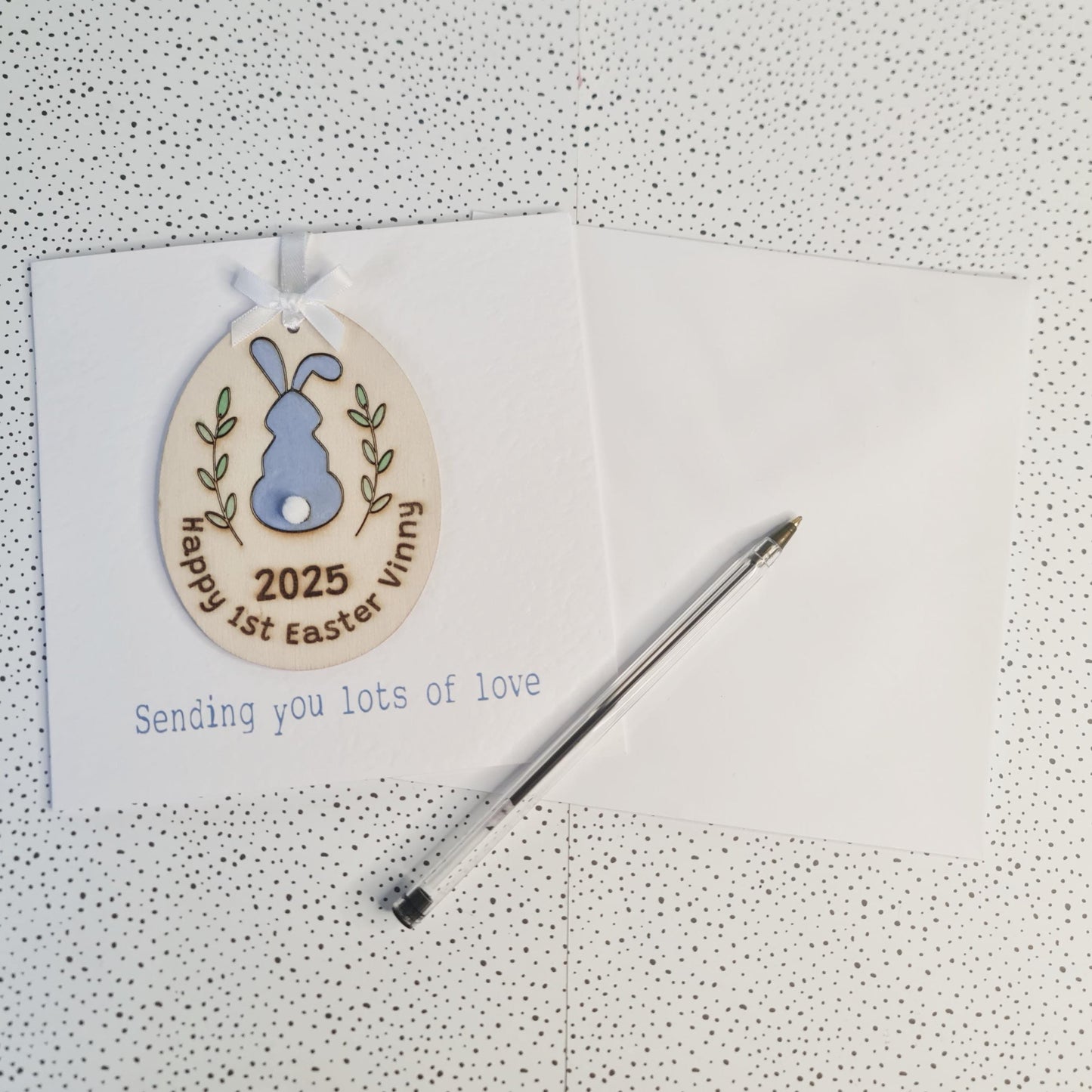 Personalised First Easter Decoration Card