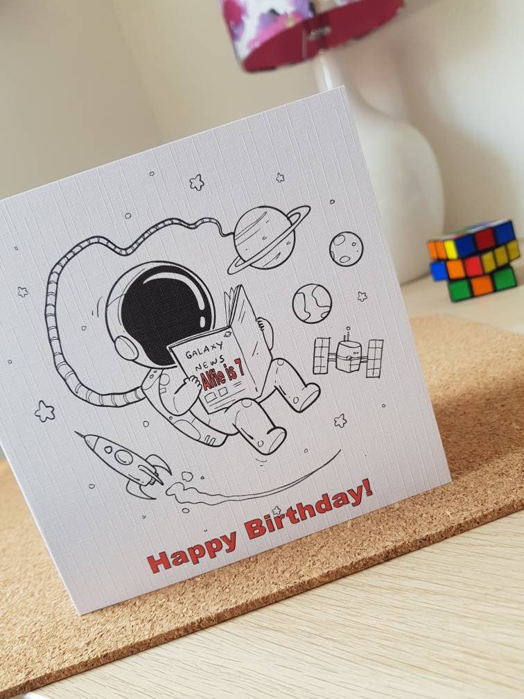 Personalised Space Birthday Card