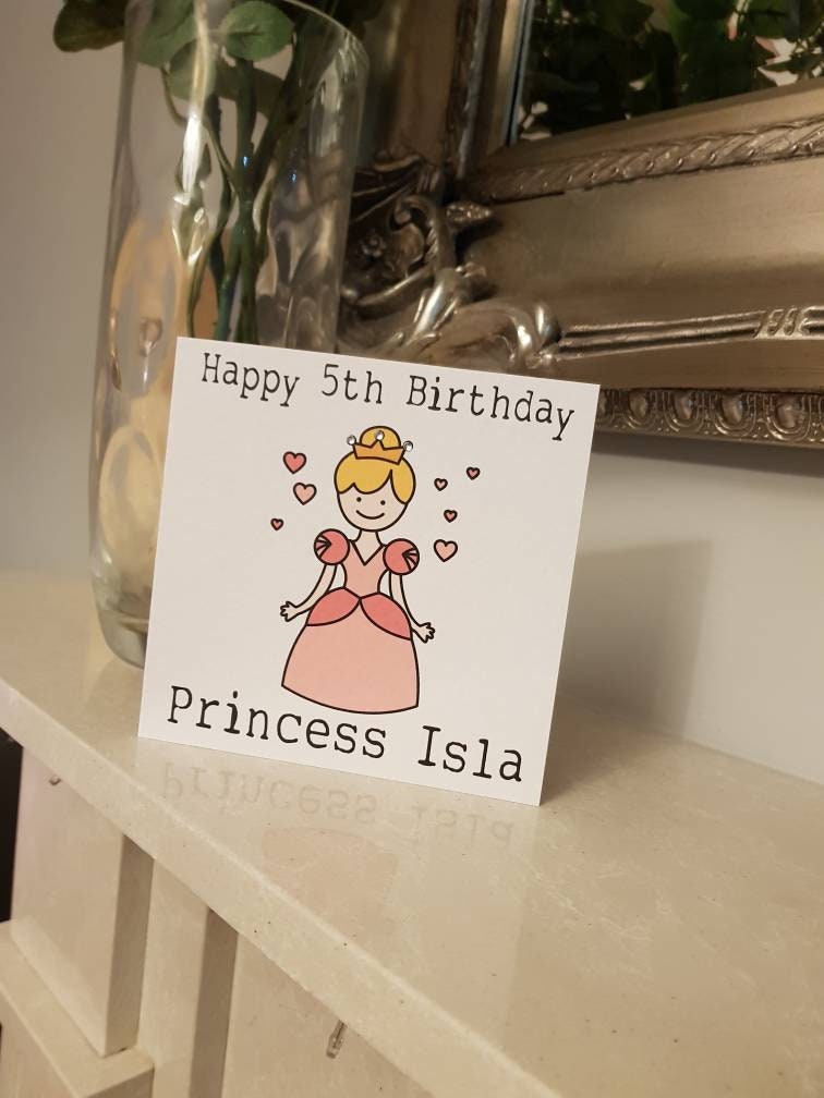 Personalised Princess Age Birthday Card