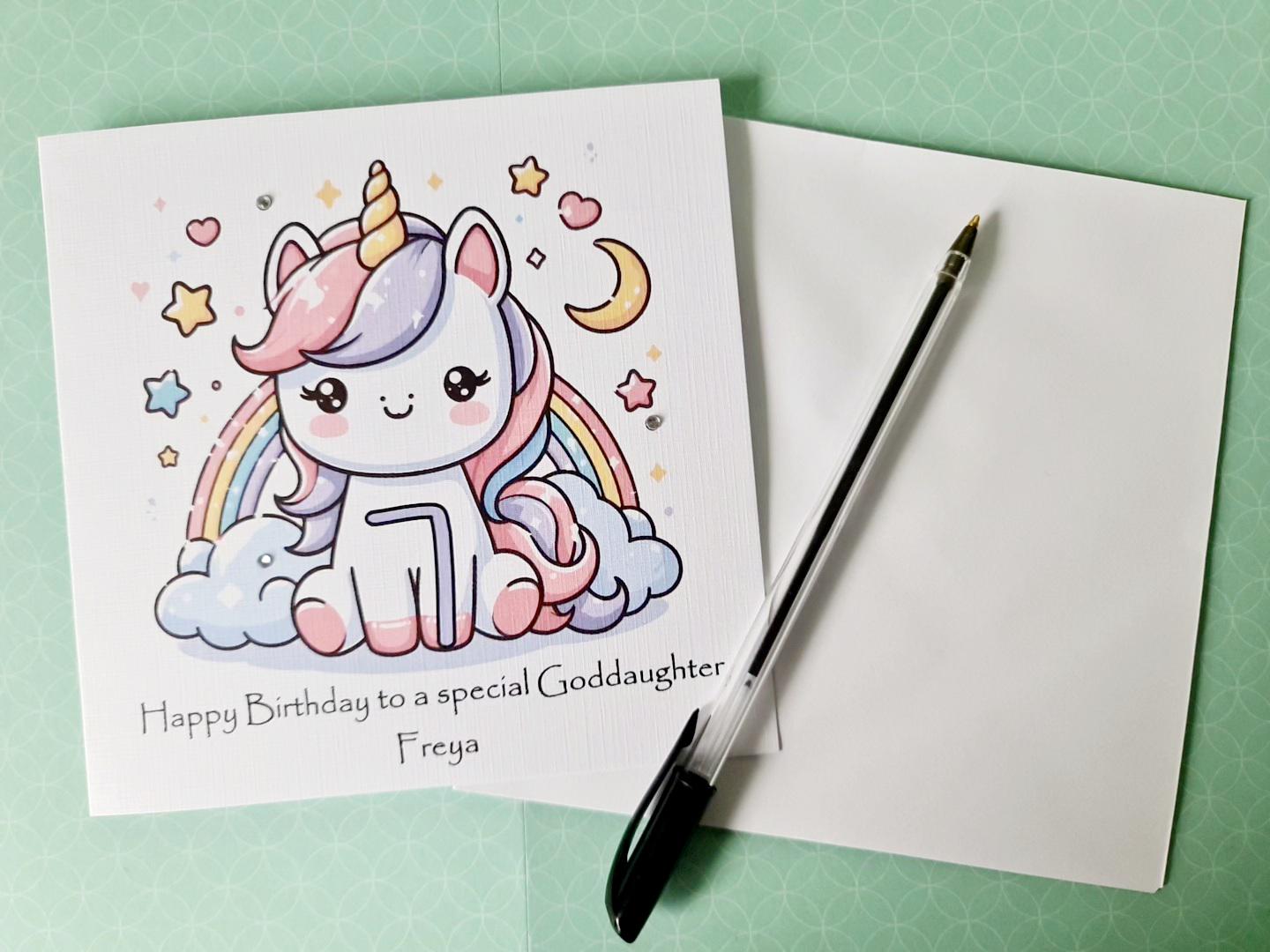 Personalised Unicorn Age Birthday Card