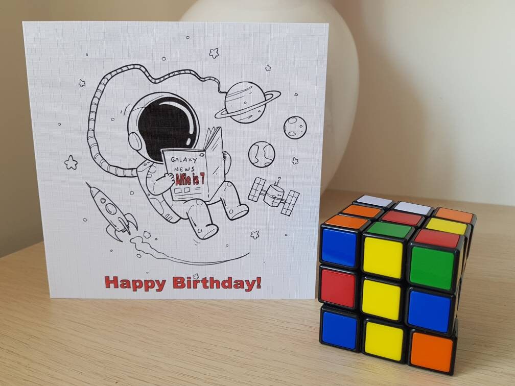 Personalised Space Birthday Card