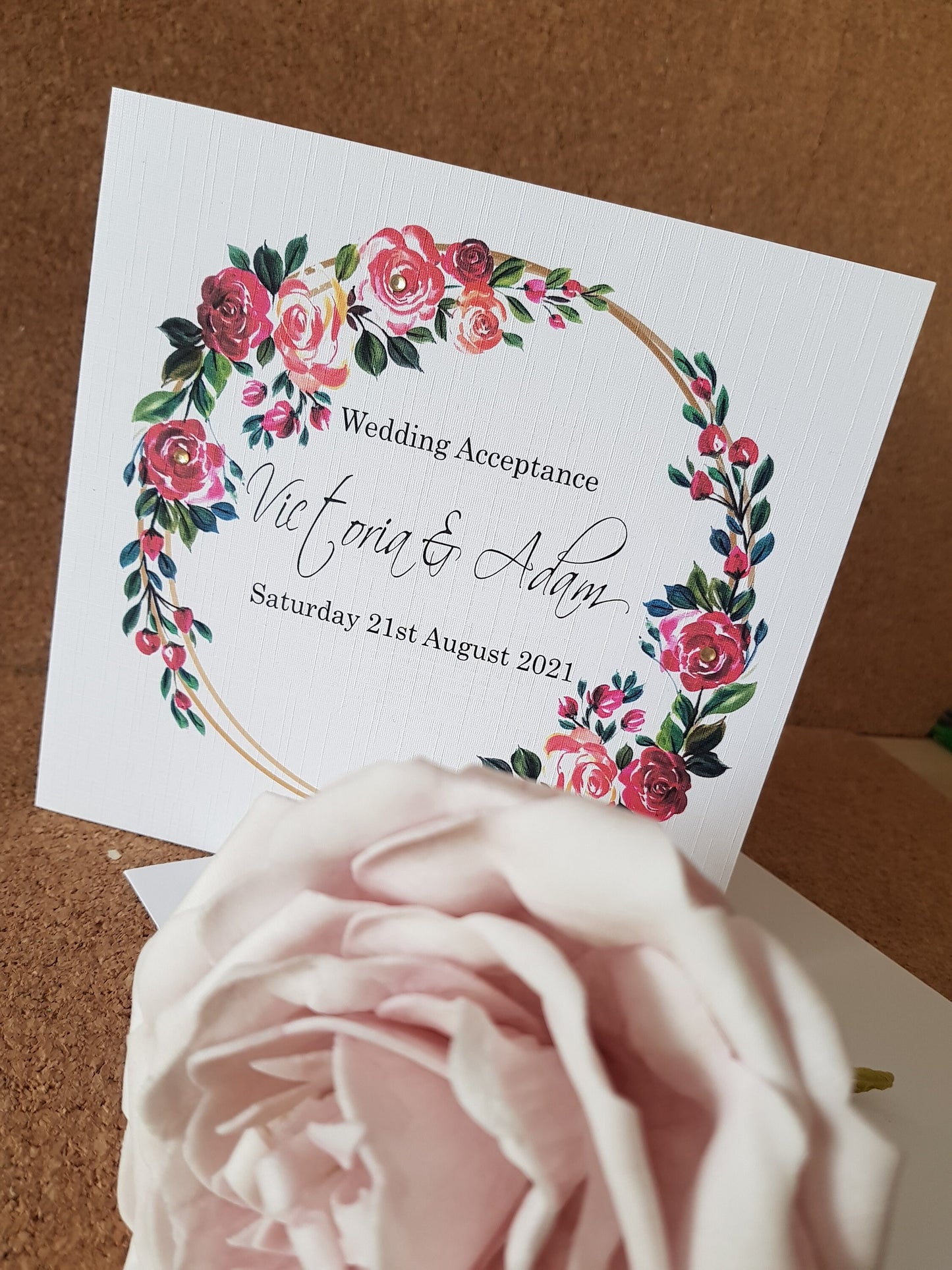 Personalised Wedding Acceptance/ RVSP Card