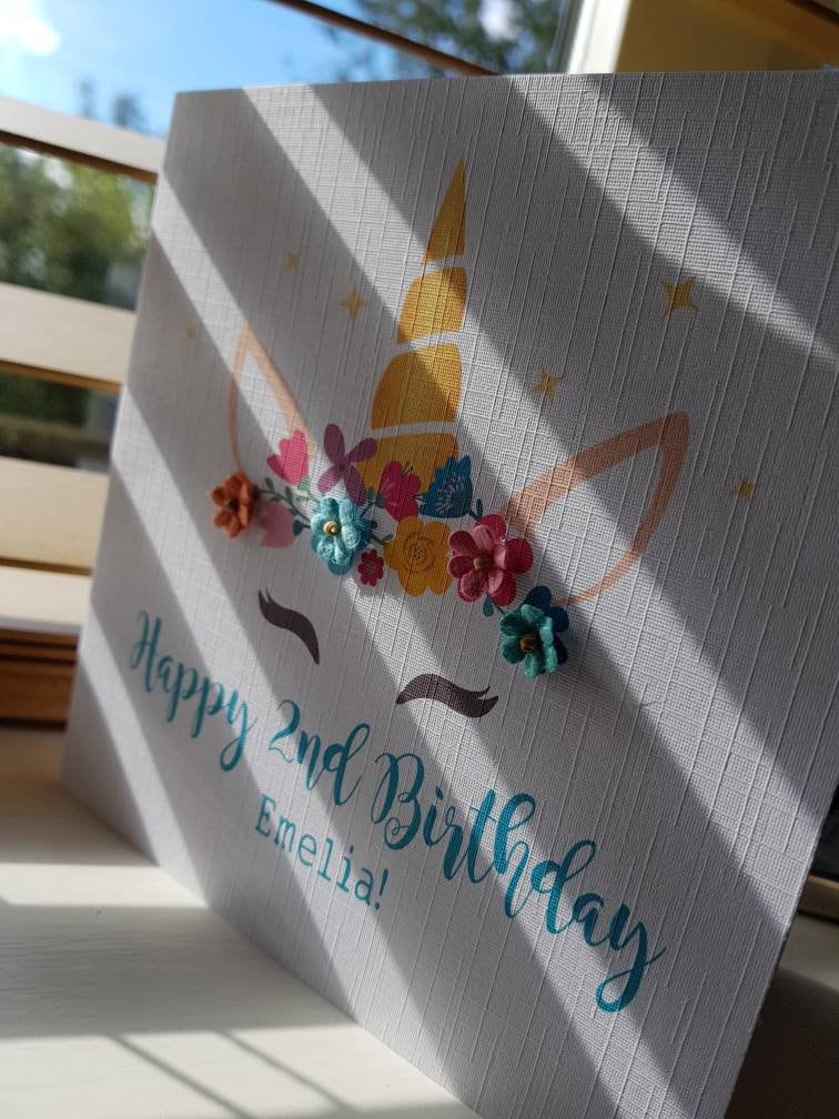 Personalised Unicorn Age Birthday Card