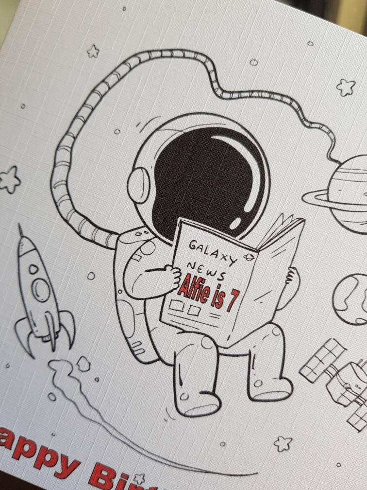 Personalised Space Birthday Card