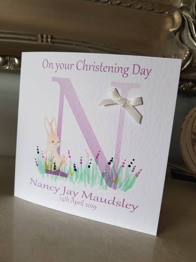 Personalised Girl Christening Card