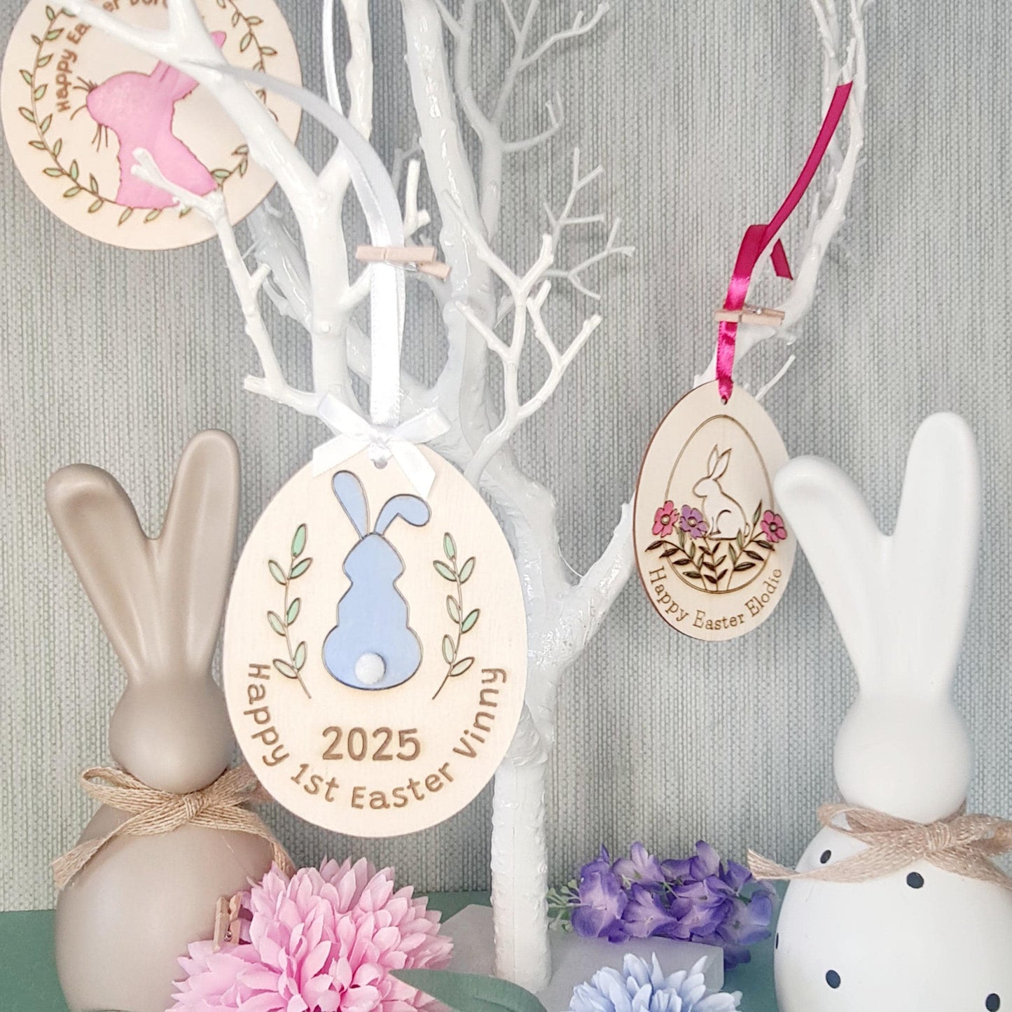 Personalised First Easter Decoration Card