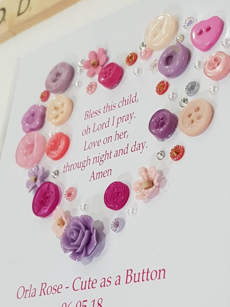 Personalised Christening Baby Frame