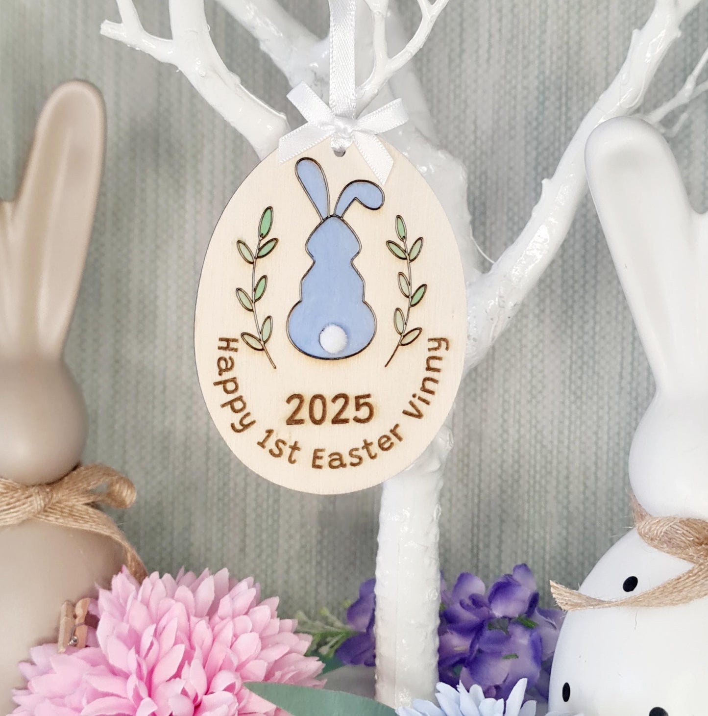 Personalised First Easter Decoration Card