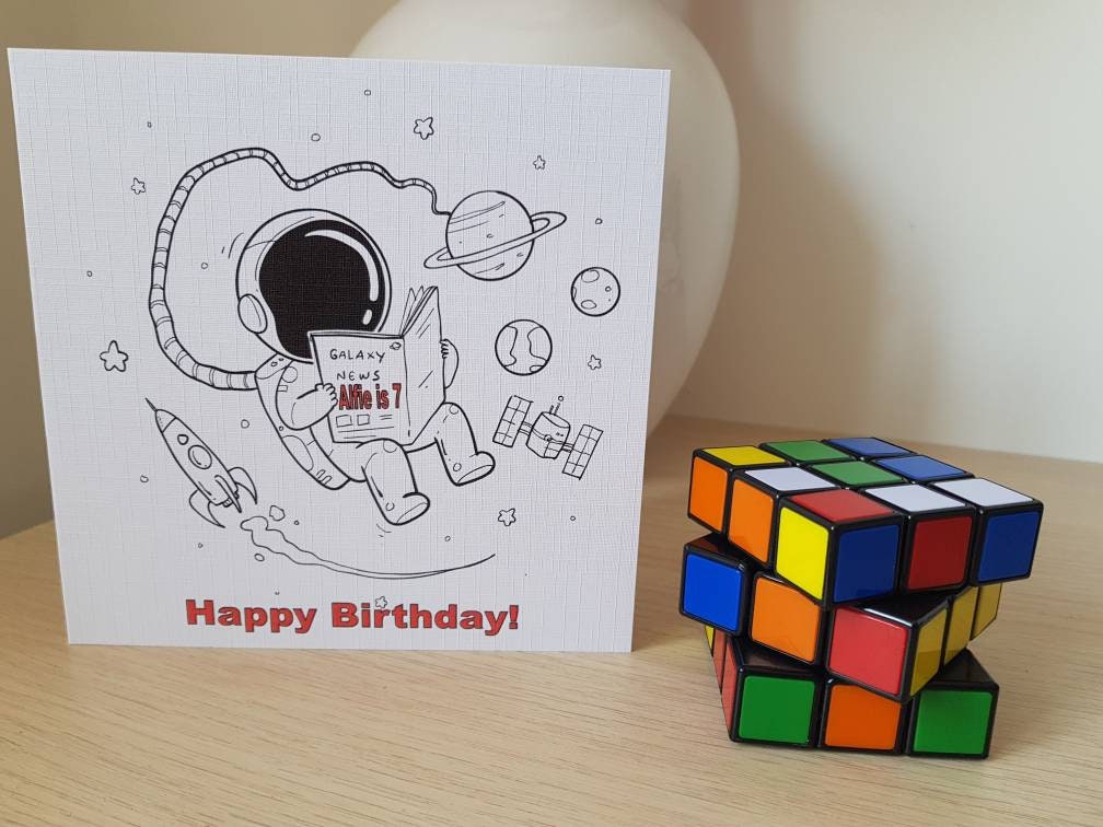 Personalised Space Birthday Card