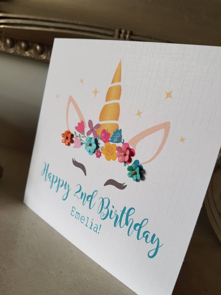 Personalised Unicorn Age Birthday Card