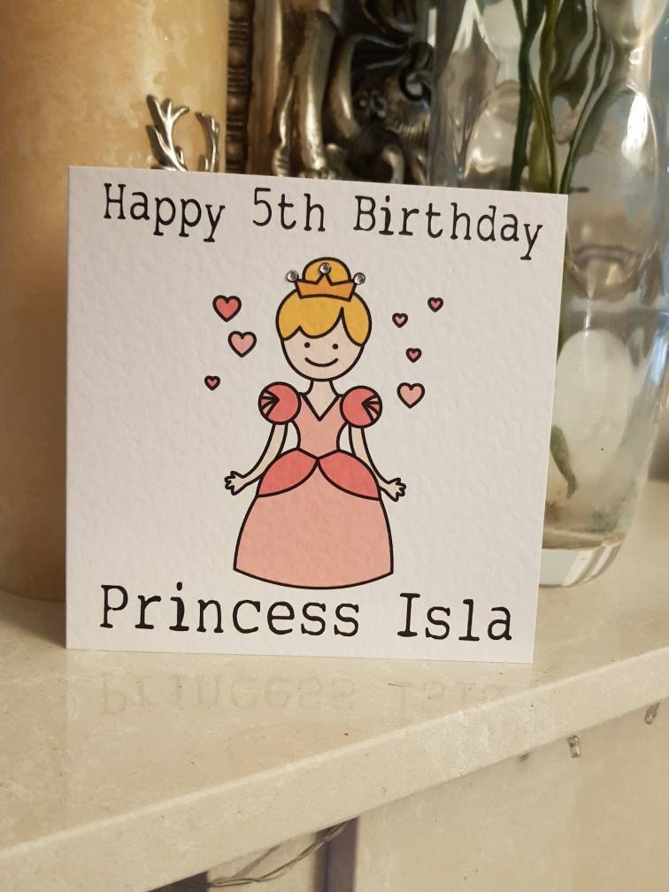 Personalised Princess Age Birthday Card
