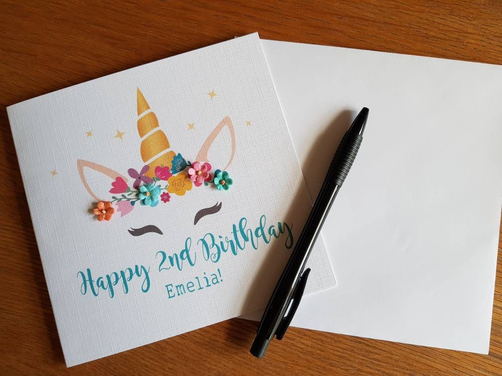 Personalised Unicorn Age Birthday Card