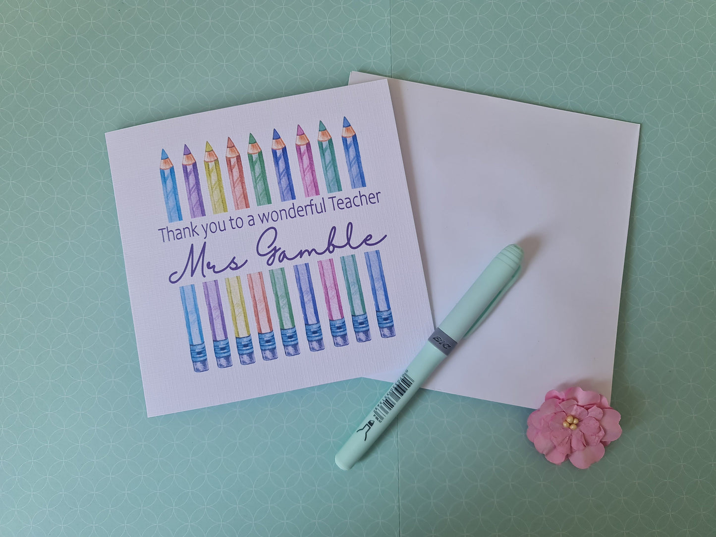 Personalised Teacher Thank You Card