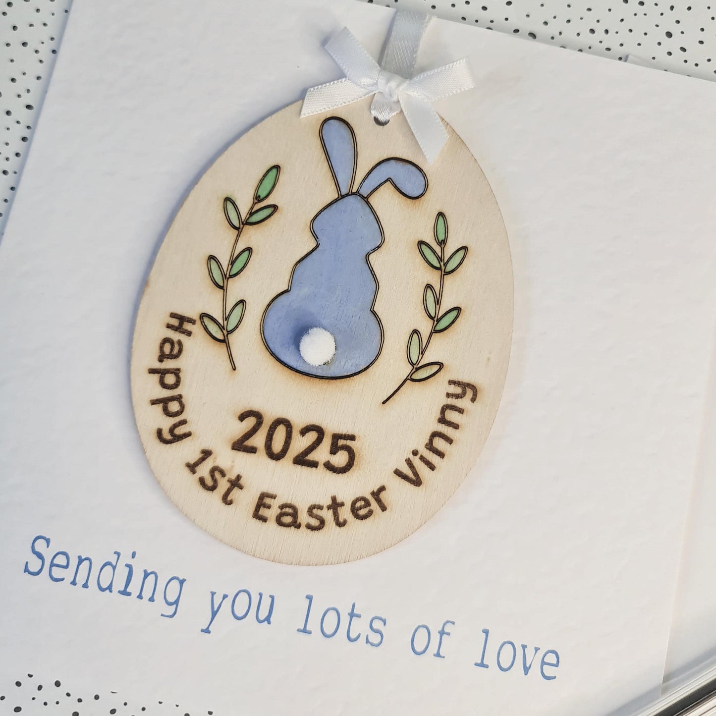 Personalised First Easter Decoration Card