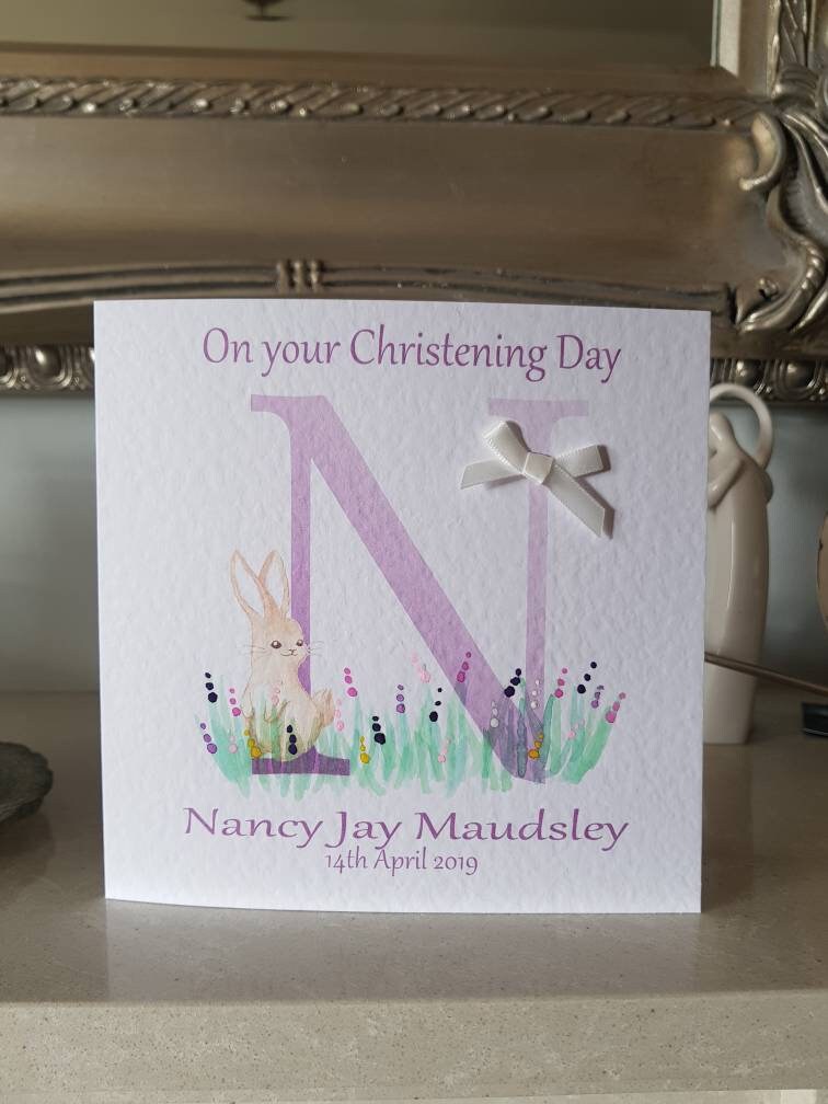 Personalised Girl Christening Card