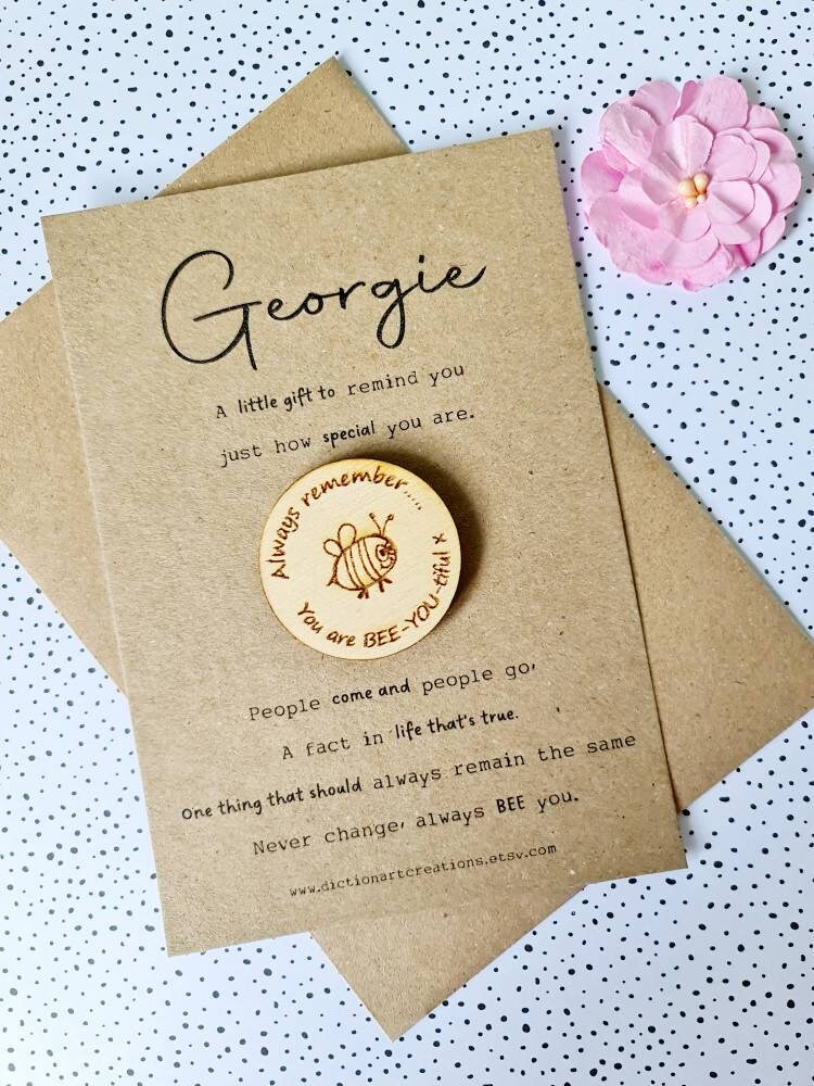 Personalised Wooden Motivational you are BEE-YOU-tiful Token Gift