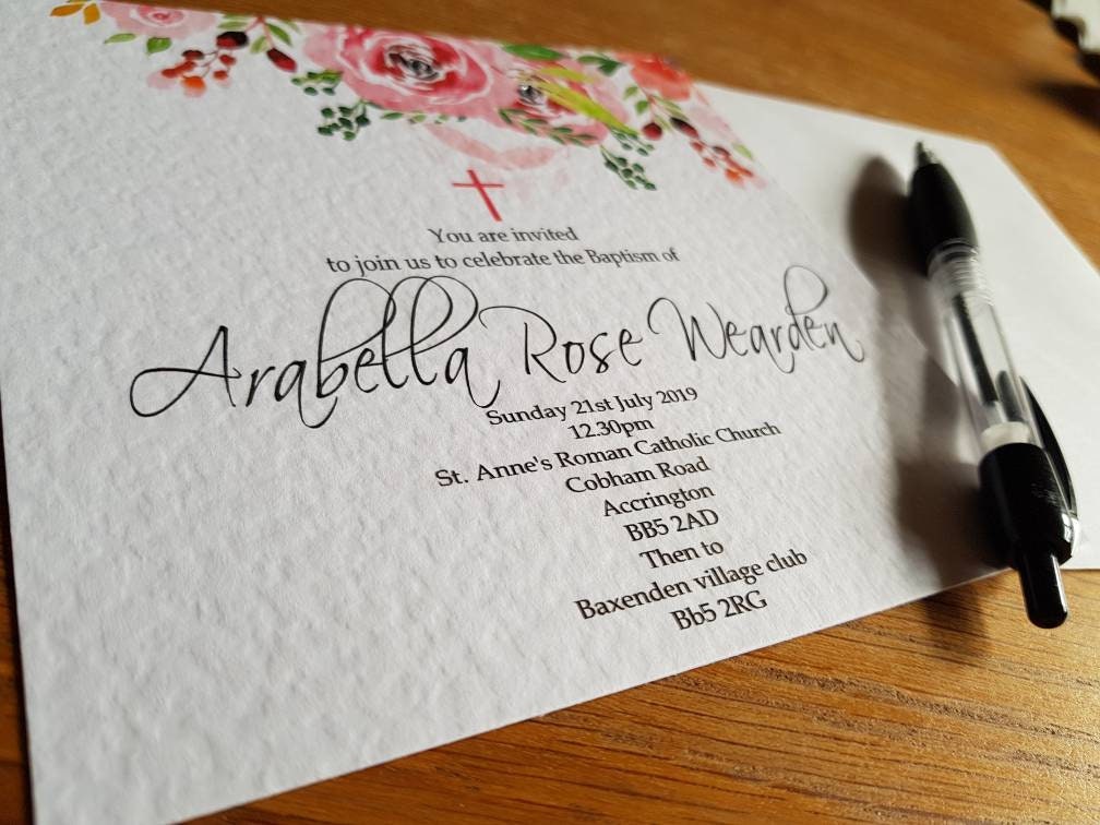 Personalised Floral Invitations (Pack of 10)