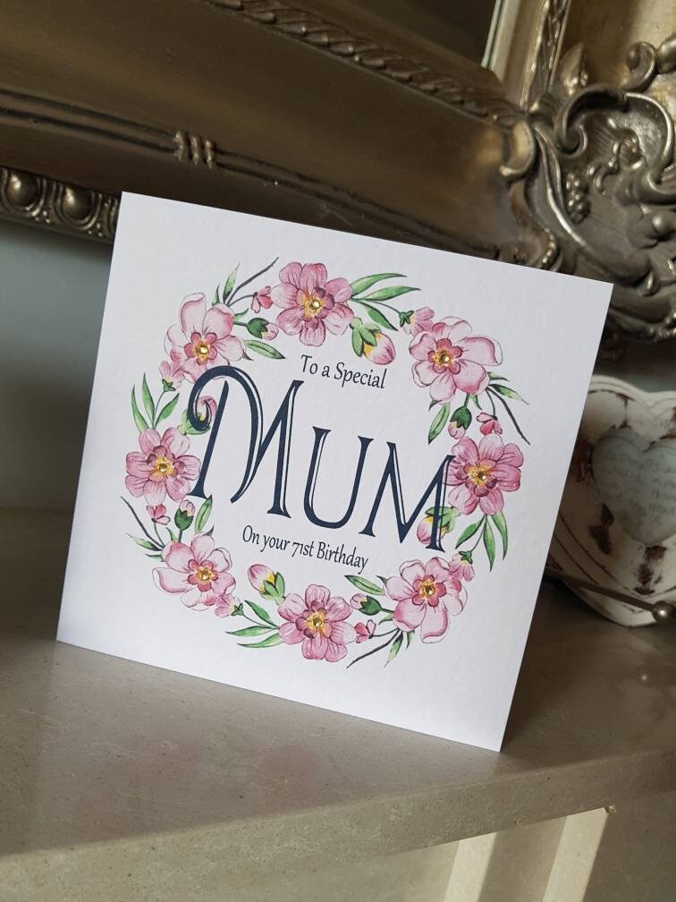 Personalised Mum Floral Birthday Card