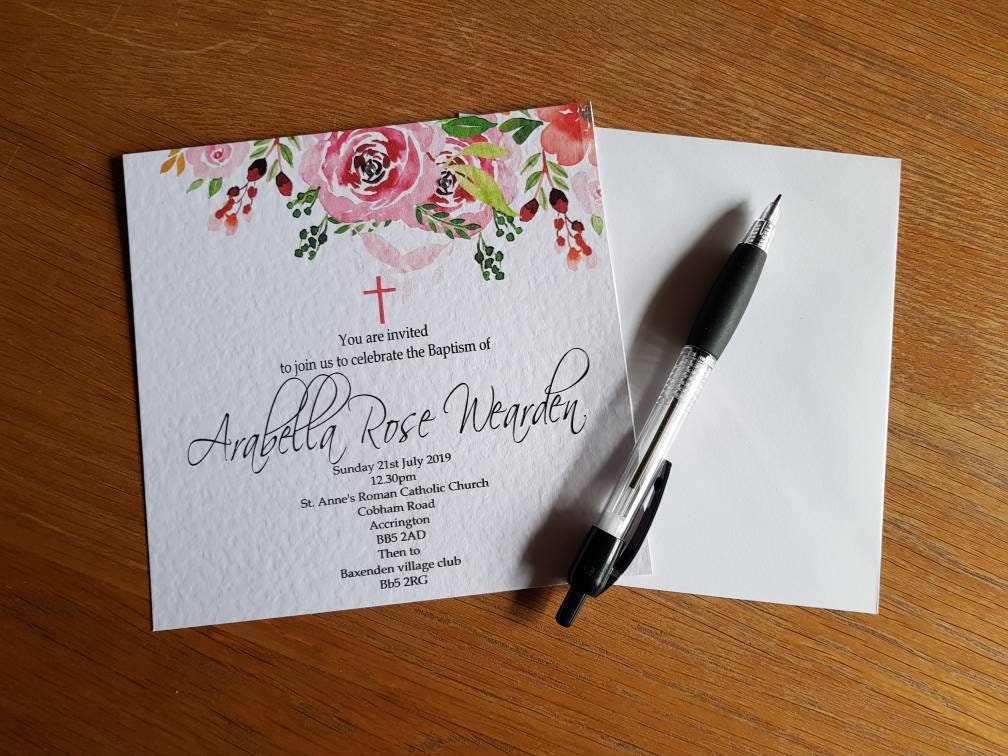 Personalised Floral Invitations (Pack of 10)