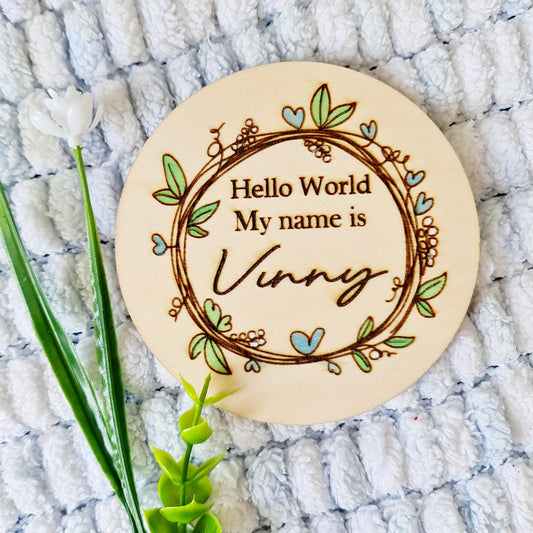 Personalised Baby Announcement Plaque
