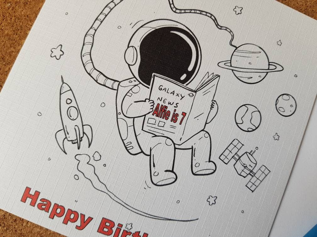 Personalised Space Birthday Card