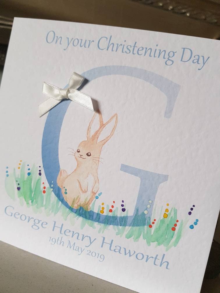 Personalised Boy Christening Card
