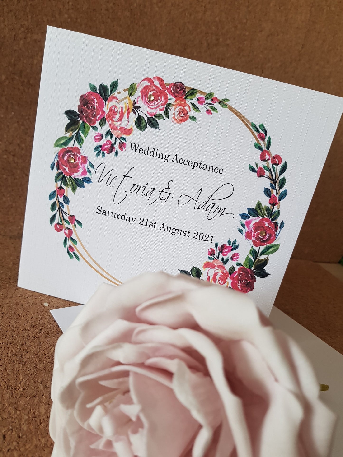 Personalised Wedding Acceptance/ RVSP Card