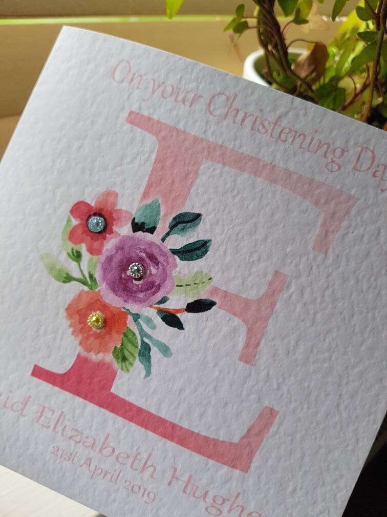 Personalised Girl Christening Card