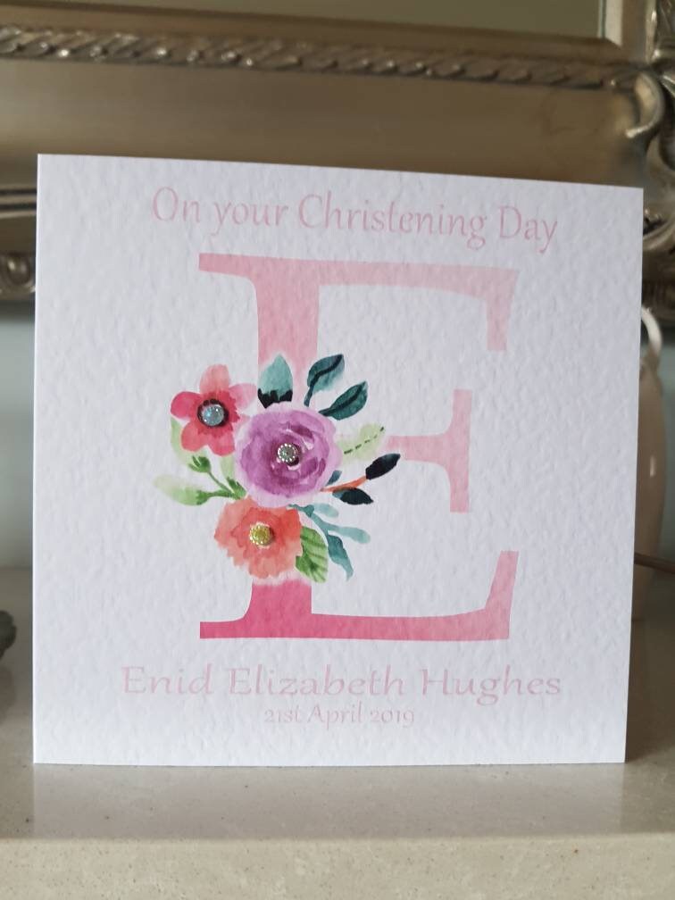 Personalised Girl Christening Card