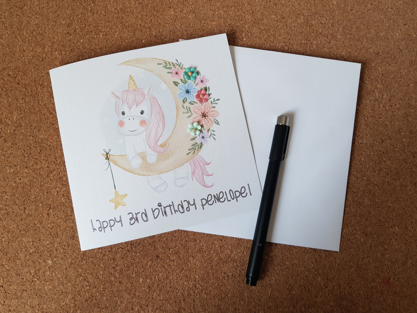 Personalised Unicorn Birthday Card