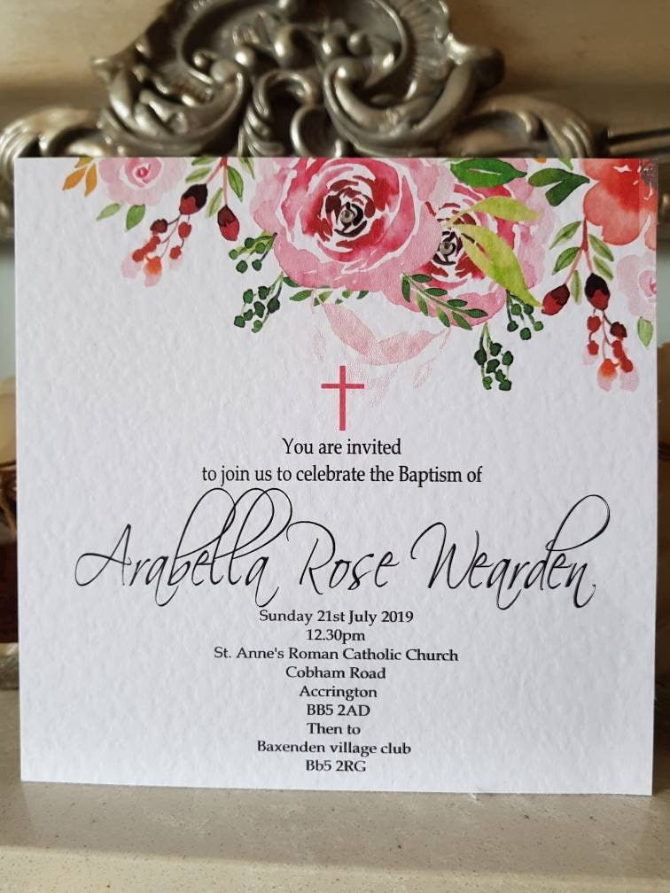 Personalised Floral Invitations (Pack of 10)