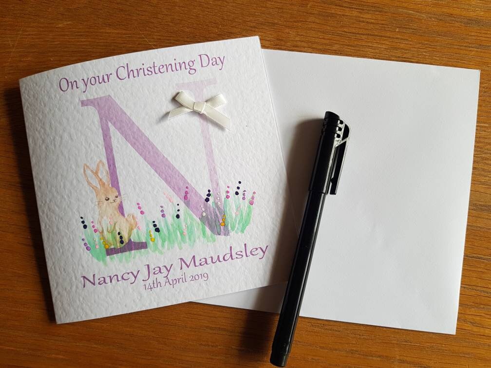 Personalised Girl Christening Card