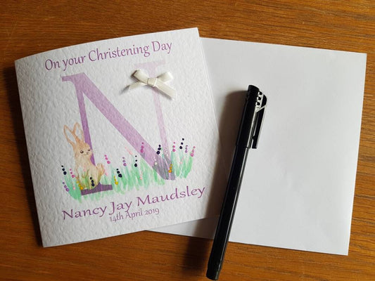 Personalised Girl Christening Card