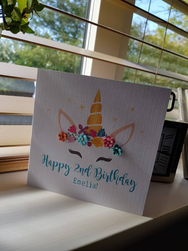 Personalised Unicorn Age Birthday Card
