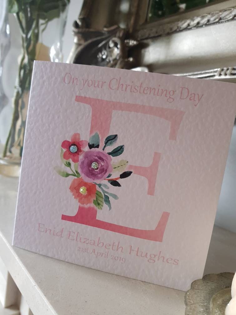 Personalised Girl Christening Card